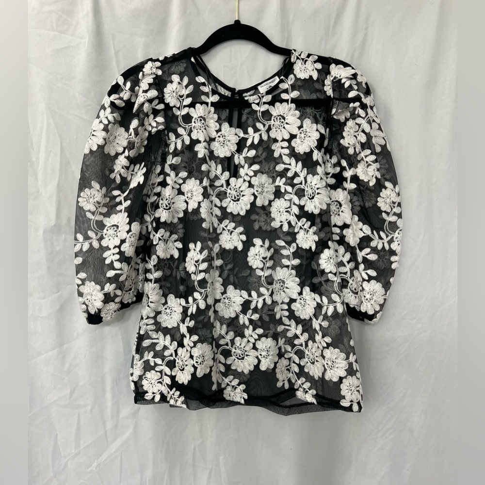 NWOT Wicked Majesty Sheer Embroidered Top
